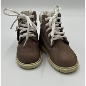 Timberland Premium Toddler Girls Size 7 Beige Pink Waterproof Lace Up